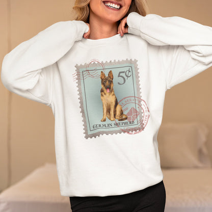 German Shepherd Dog Post Stamp Sweatshirt