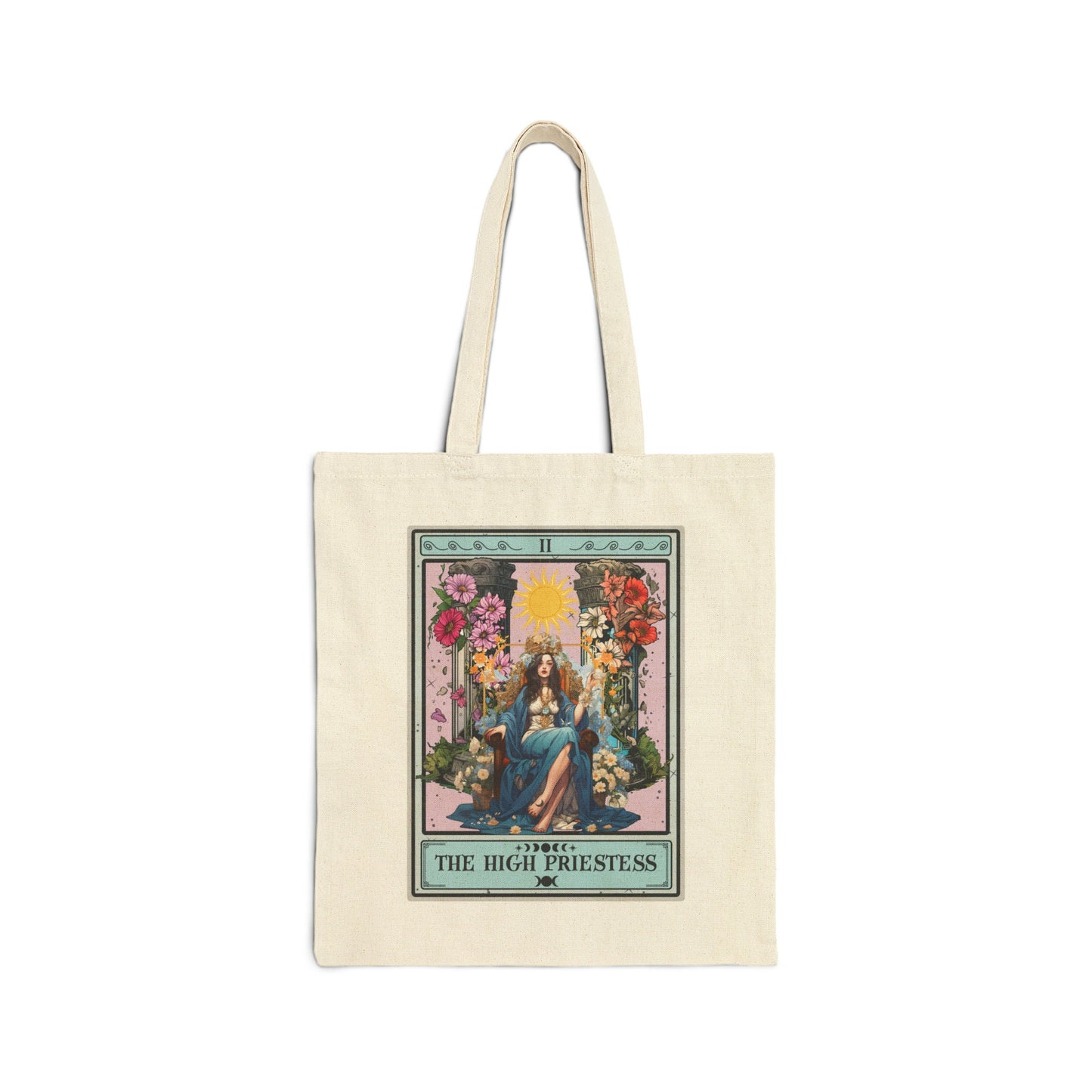 High Priestess Tarot Card Tote Bag 15" x 16"