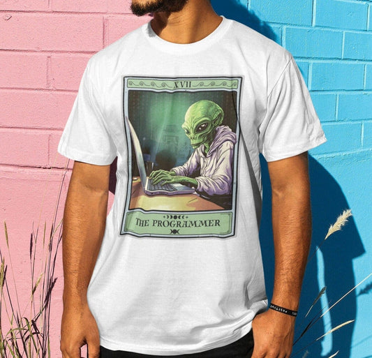 The Programmer Tarot Card Shirt, Alien Programmer Coder