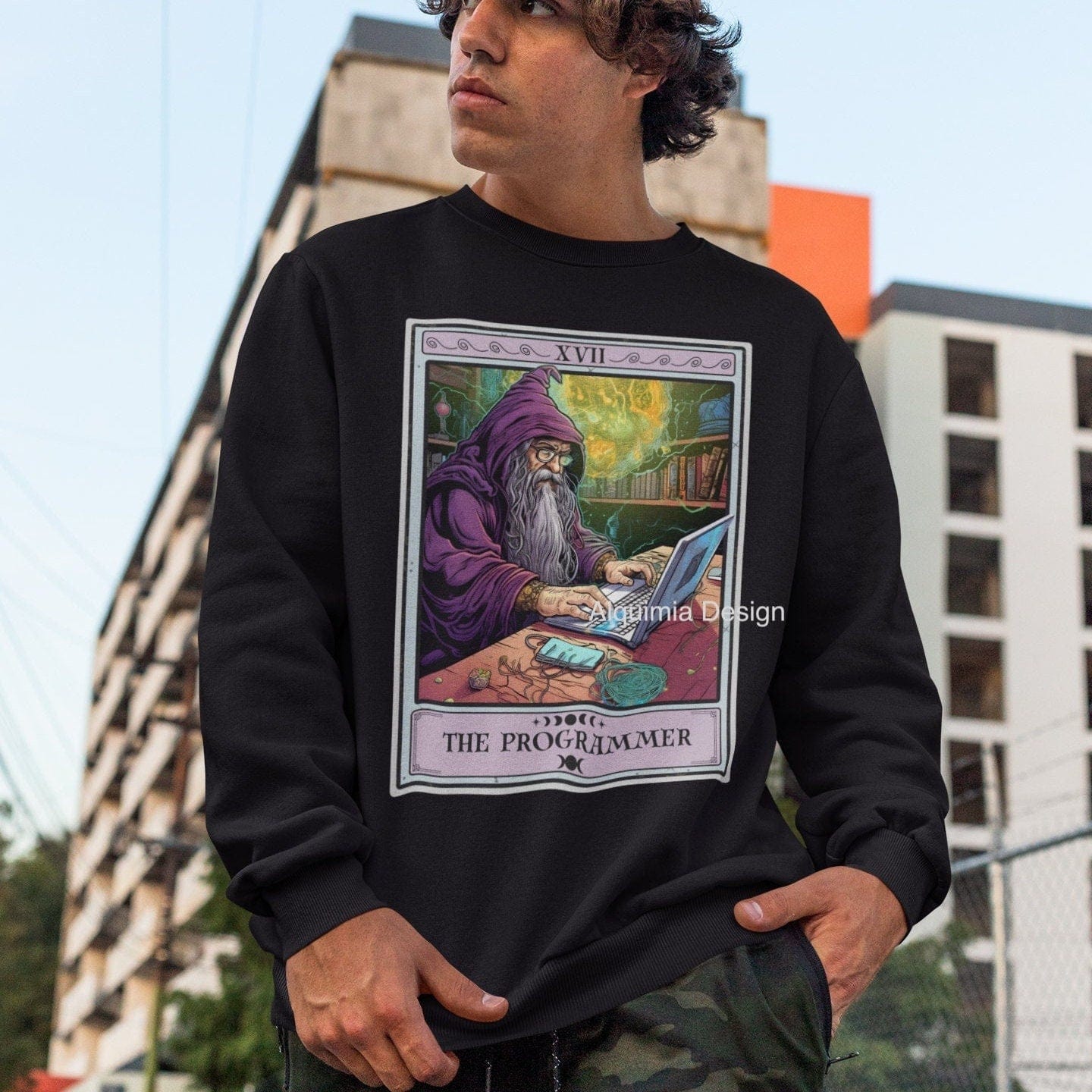 The Programmer Tarot Card Sweatshirt, Coder