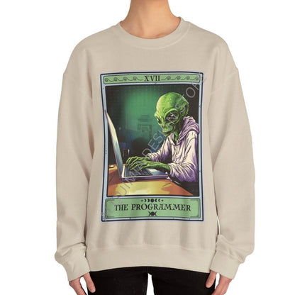 The Programmer Tarot Card Sweatshirt, Alien Programmer Computer Geek