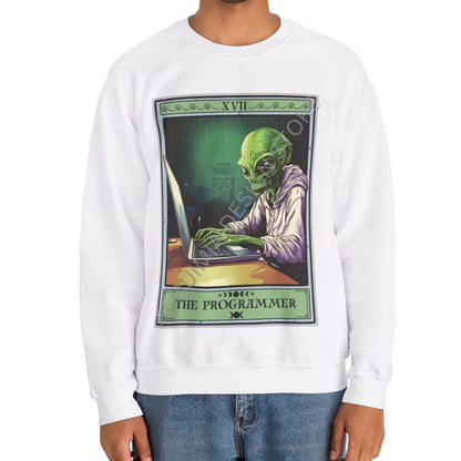 The Programmer Tarot Card Sweatshirt, Alien Programmer Computer Geek