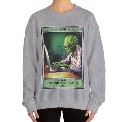 The Programmer Tarot Card Sweatshirt, Alien Programmer Computer Geek