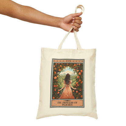 The Princess of Peaches Tote Bag, Peach Lover  15" x 16"