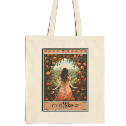 The Princess of Peaches Tote Bag, Peach Lover  15" x 16"