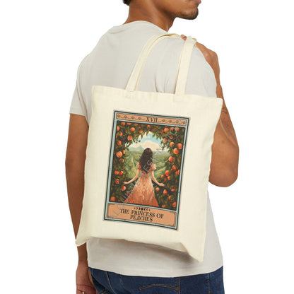 The Princess of Peaches Tote Bag, Peach Lover  15" x 16"