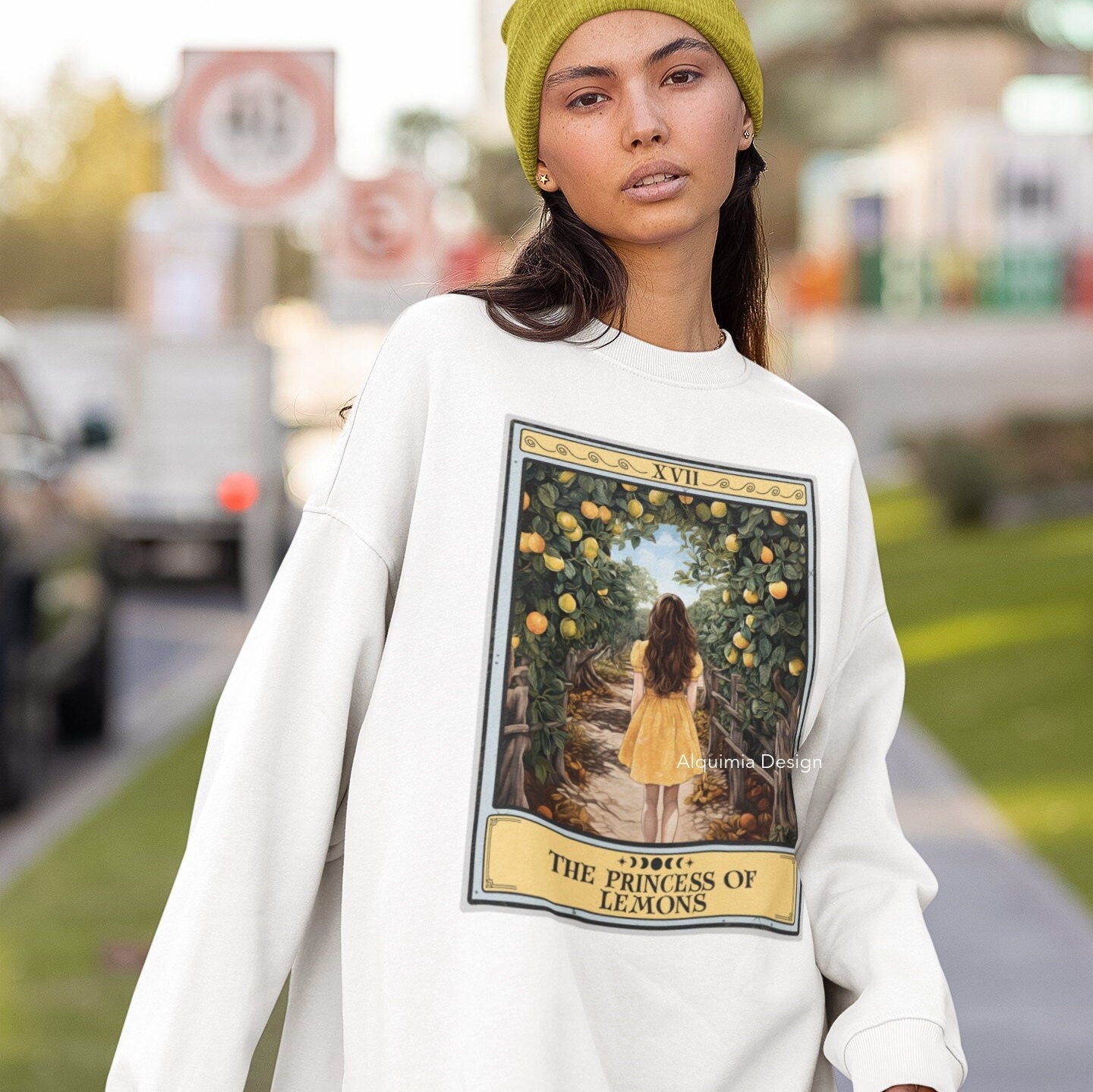 The Princess of Lemons Tarot Card Sweatshirt, Lemon Lover