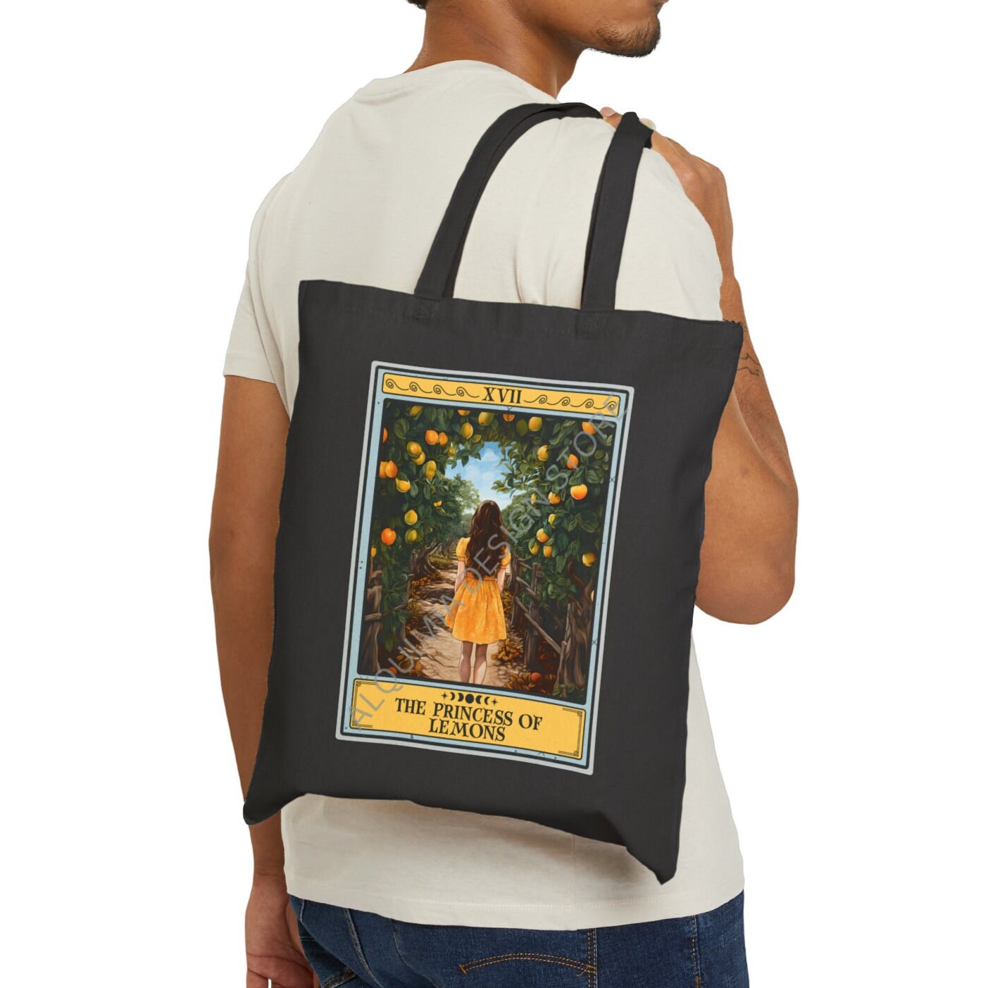 The Princess of Lemons Tote Bag, Lemon Lover 15" x 16"