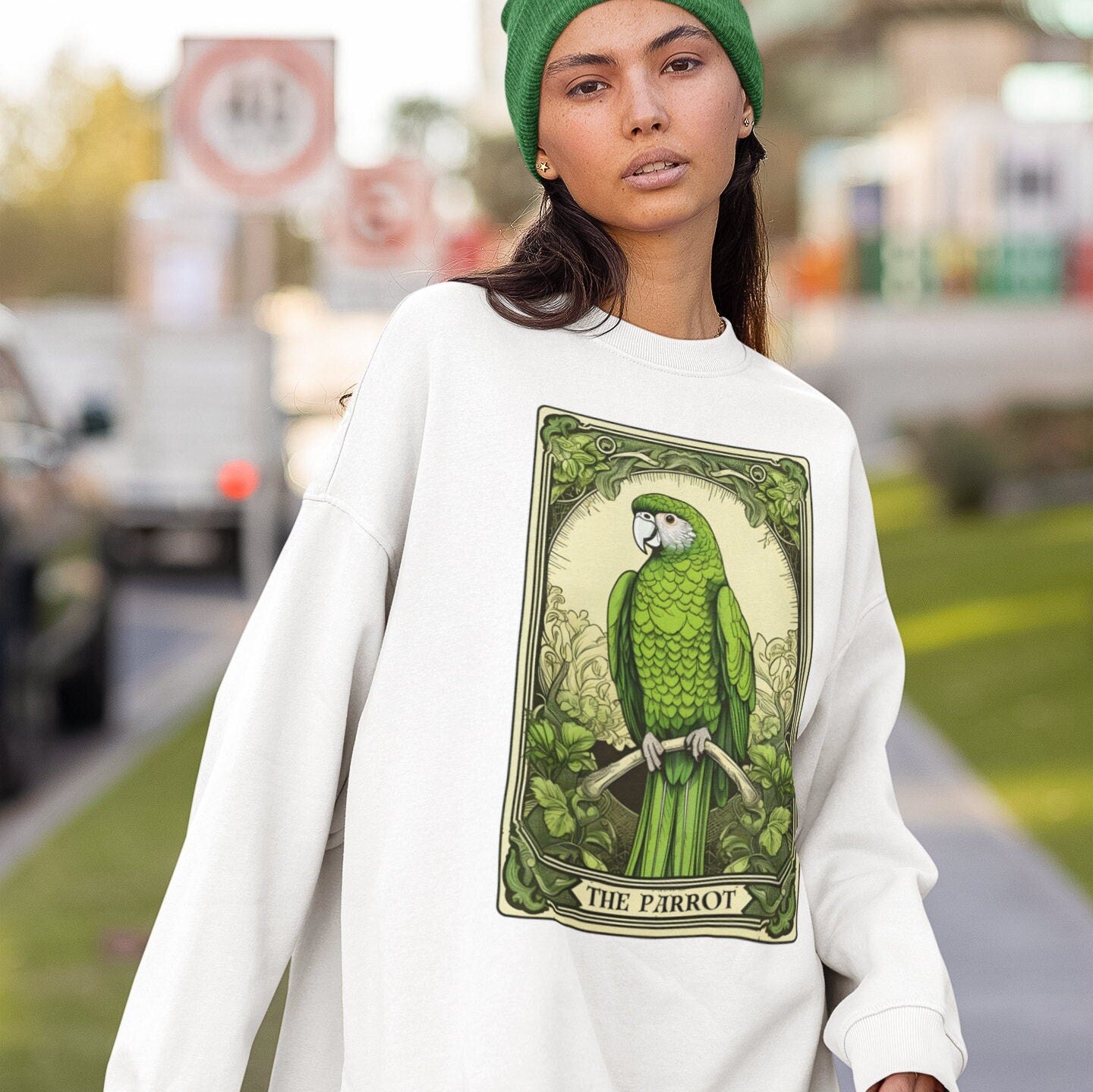 The Parrot Tarot Card Sweatshirt, Bird Lover