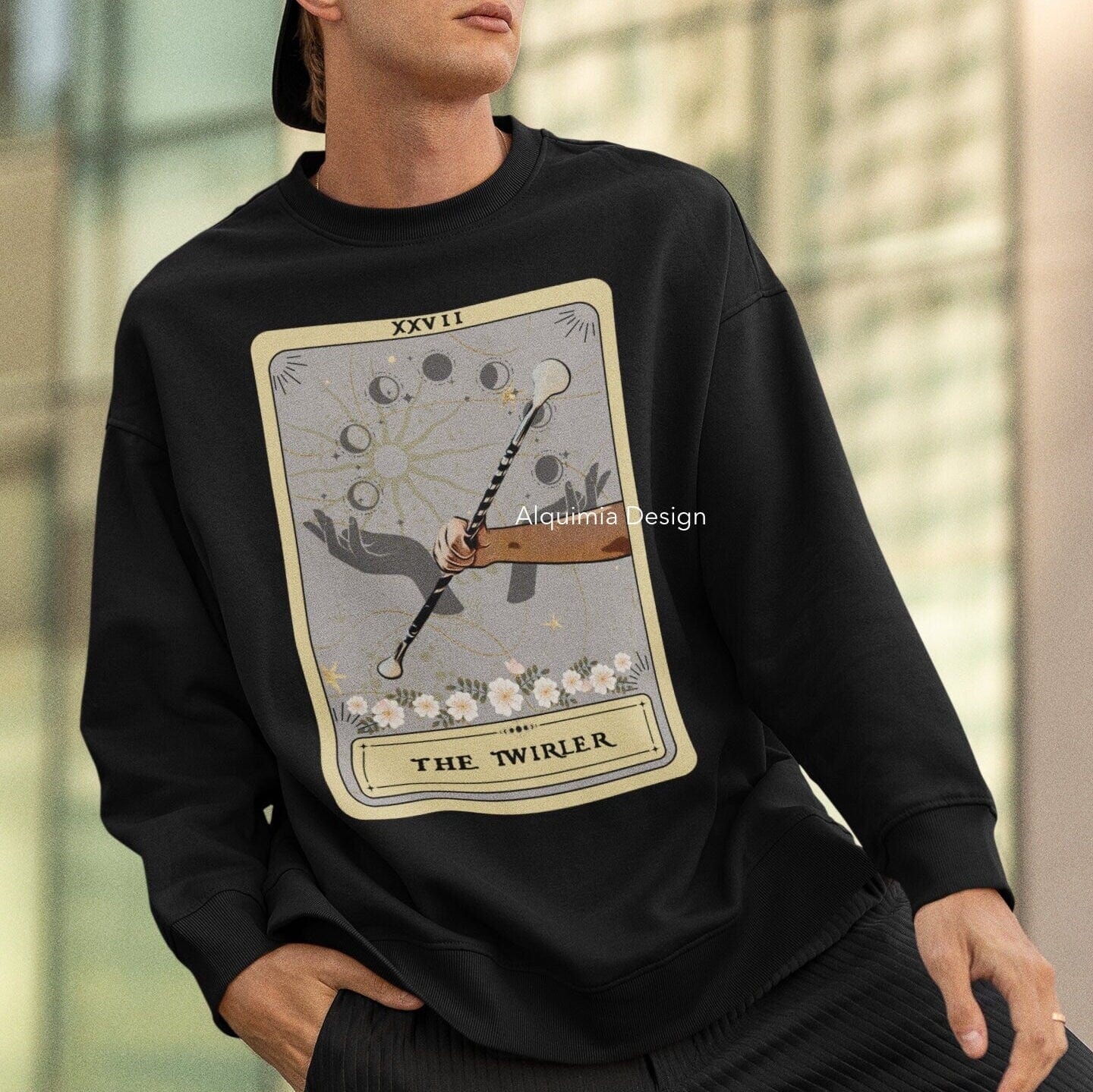 The Twirler Tarot Card Sweatshirt, Baton Twirling