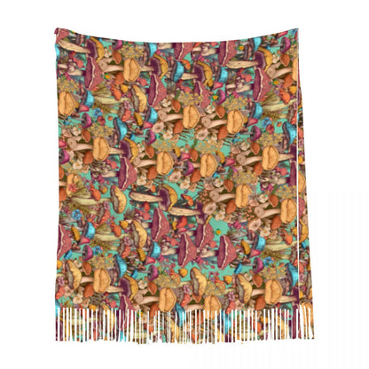 Mushroom Scarf Neckerchief 77" x 28"