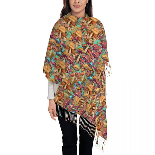 Mushroom Scarf Neckerchief 77" x 28"