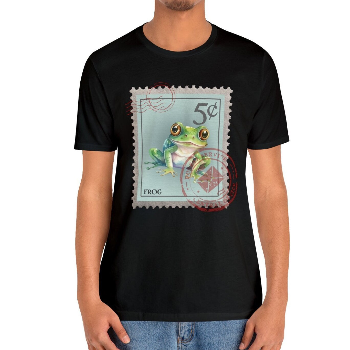 Frog Post Stamp T-Shirt, Animal