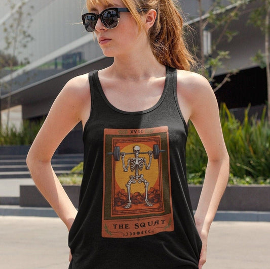 The Squat Tarot Card Tank Top Workout Leg Day