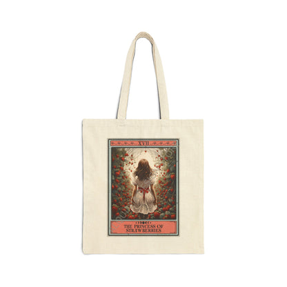 The Princess of Strawberries 15" x 16" Farmers Market Tote Bag