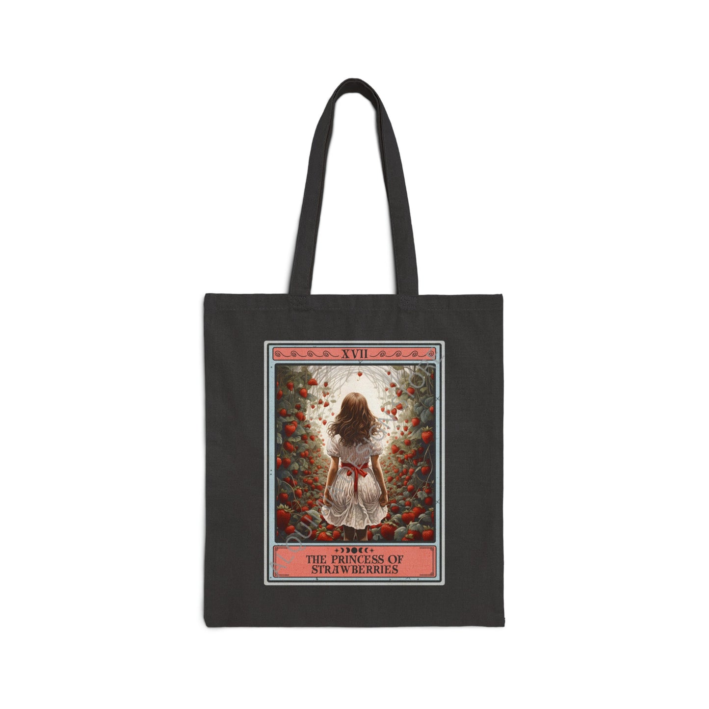 The Princess of Strawberries 15" x 16" Farmers Market Tote Bag