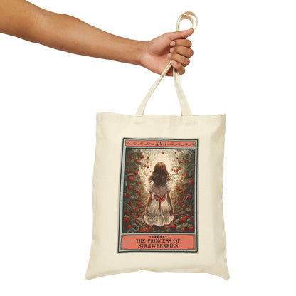 The Princess of Strawberries 15" x 16" Farmers Market Tote Bag