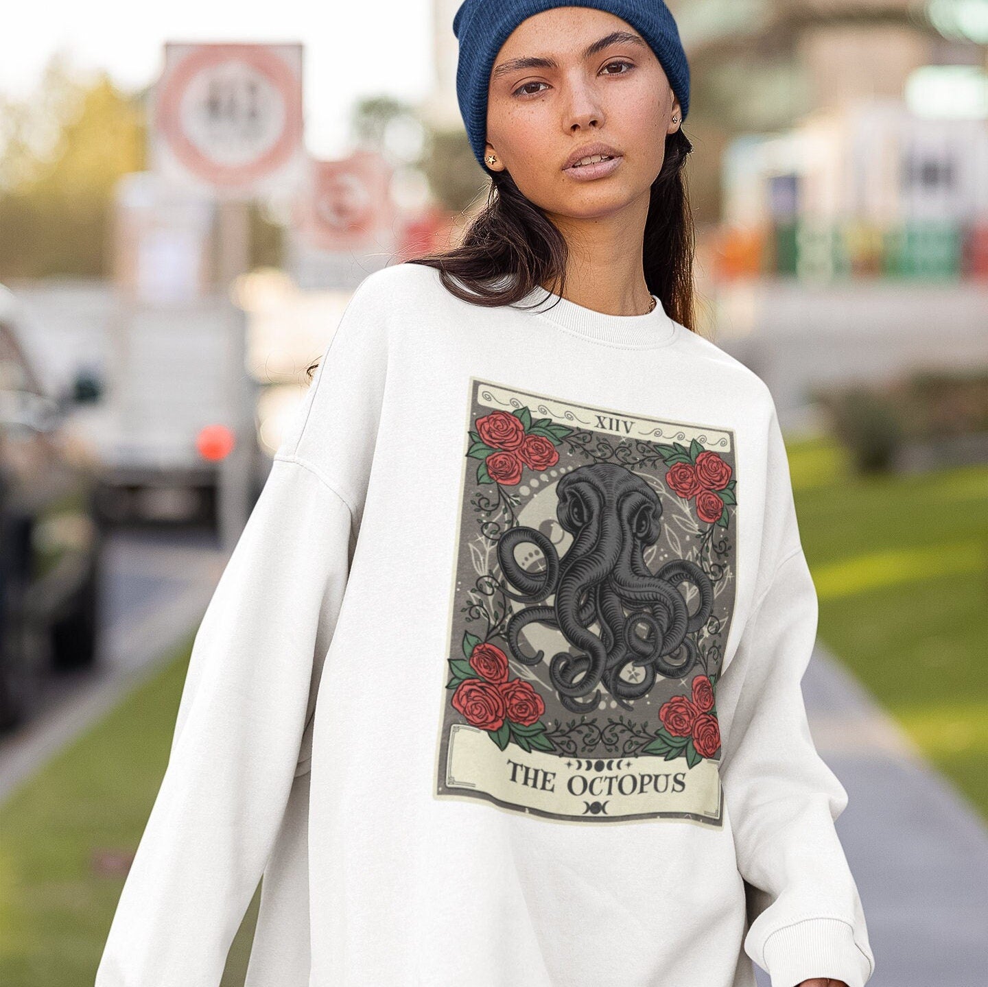 The Octopus Tarot Card Sweatshirt, Ocean Animal