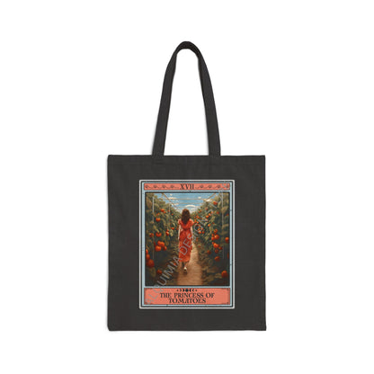 The Princess of Tomatoes Tarot Card Tote Bag, Tomato Lover 15" x 16"