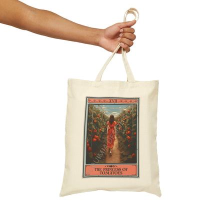 The Princess of Tomatoes Tarot Card Tote Bag, Tomato Lover 15" x 16"