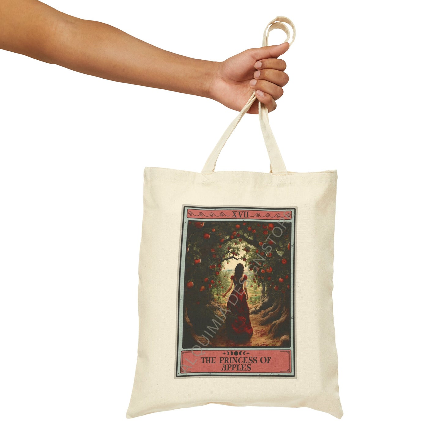 The Princess of Apples Tarot Card Tote Bag 15" x 16"