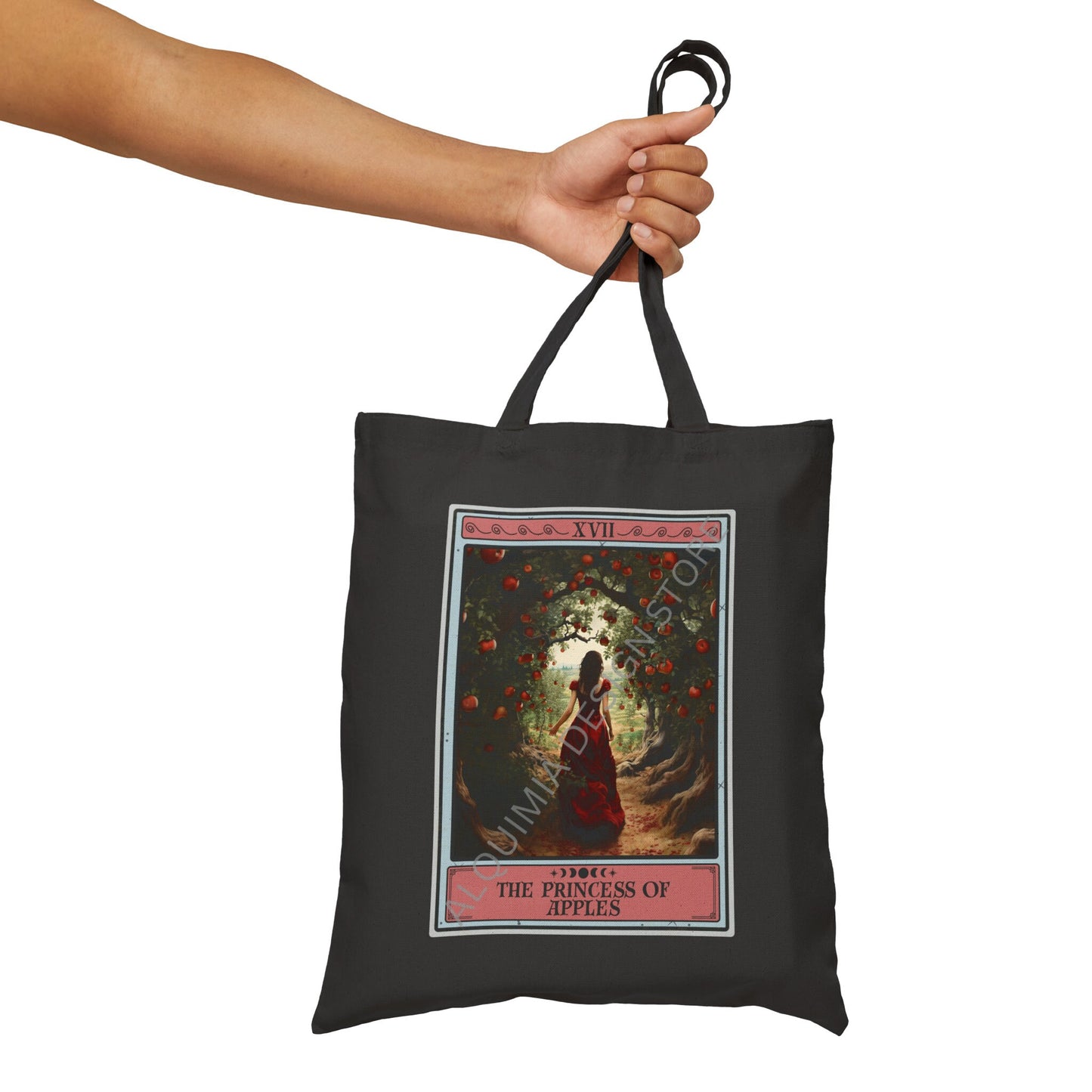 The Princess of Apples Tarot Card Tote Bag 15" x 16"