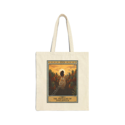 The Princess of Pineapples Tarot Card, Fruit Tote Bag 15" x 16"