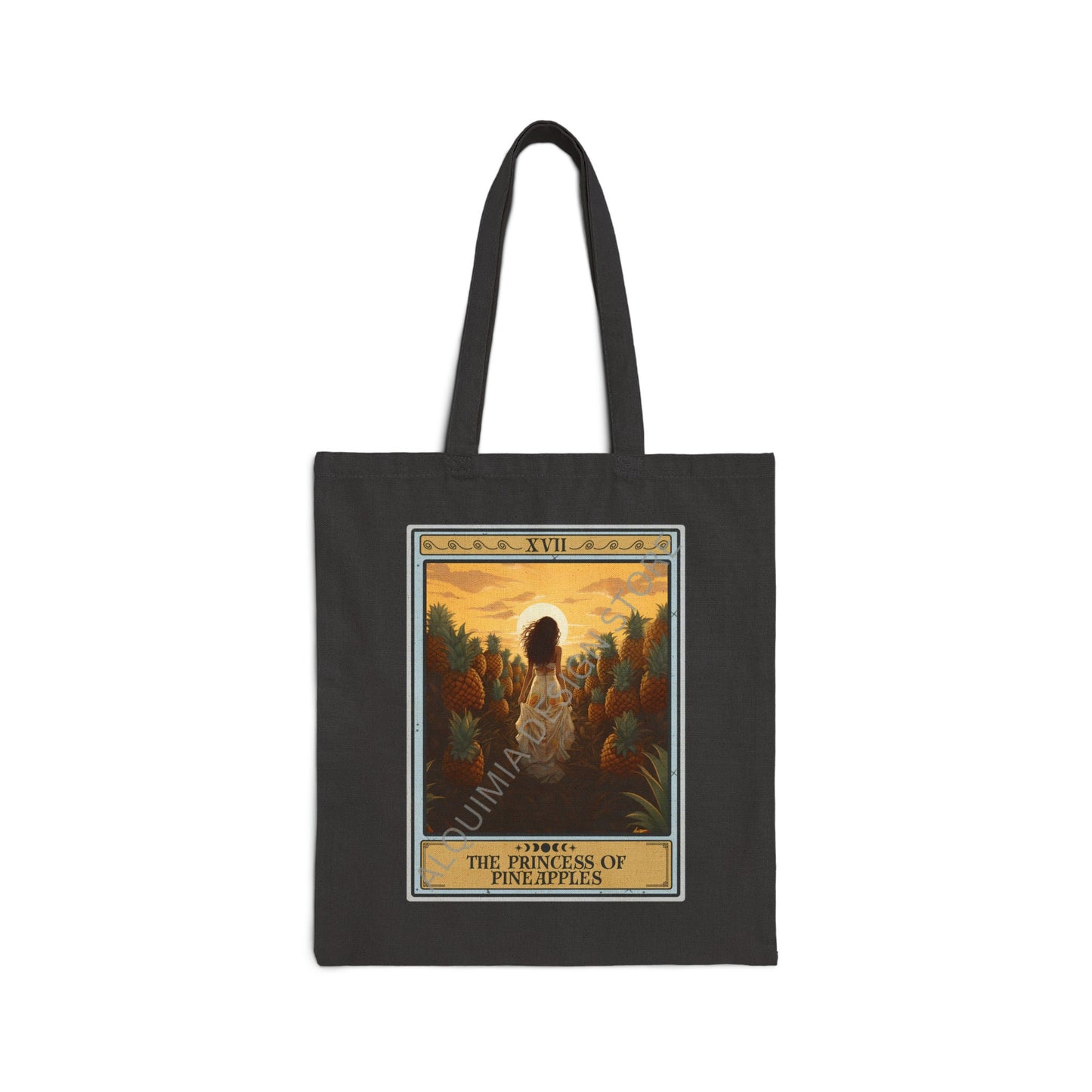 The Princess of Pineapples Tarot Card, Fruit Tote Bag 15" x 16"