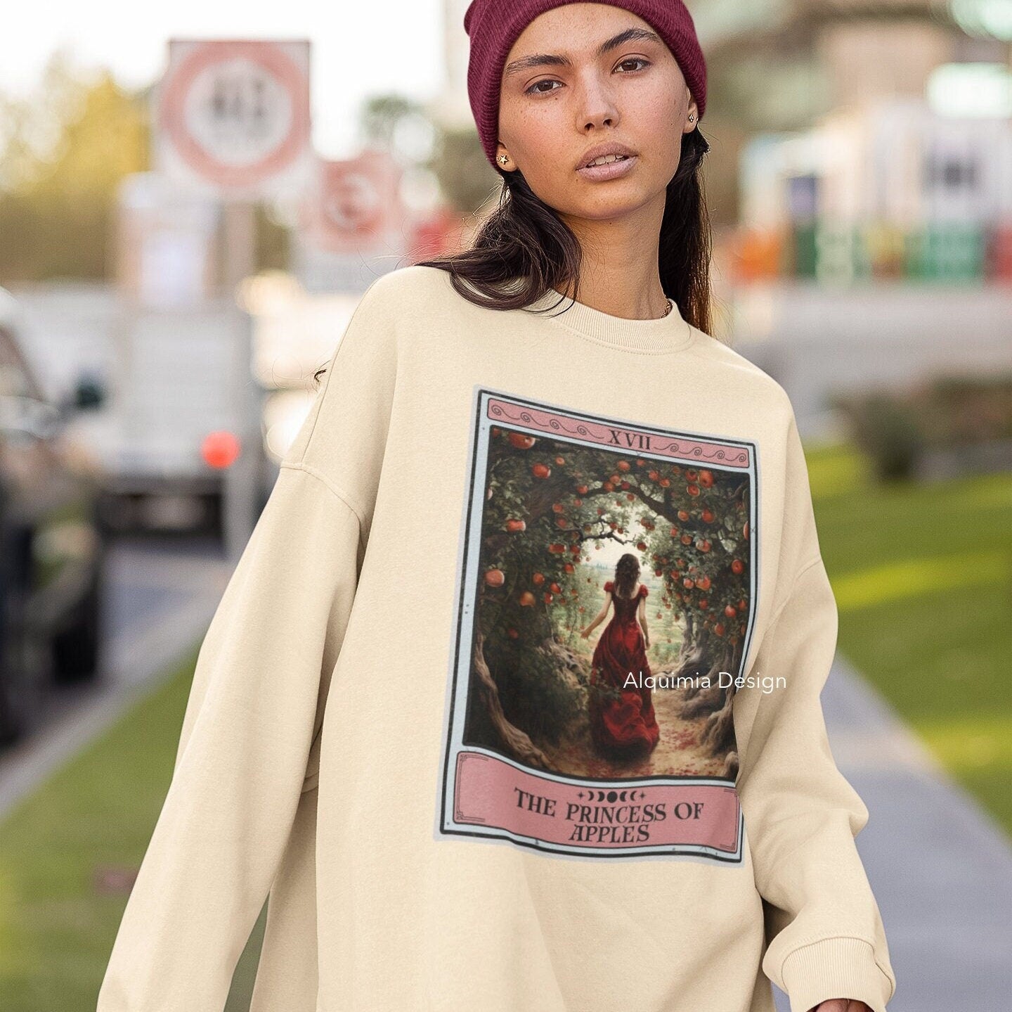 The Princess of Apples Tarot Card Sweatshirt