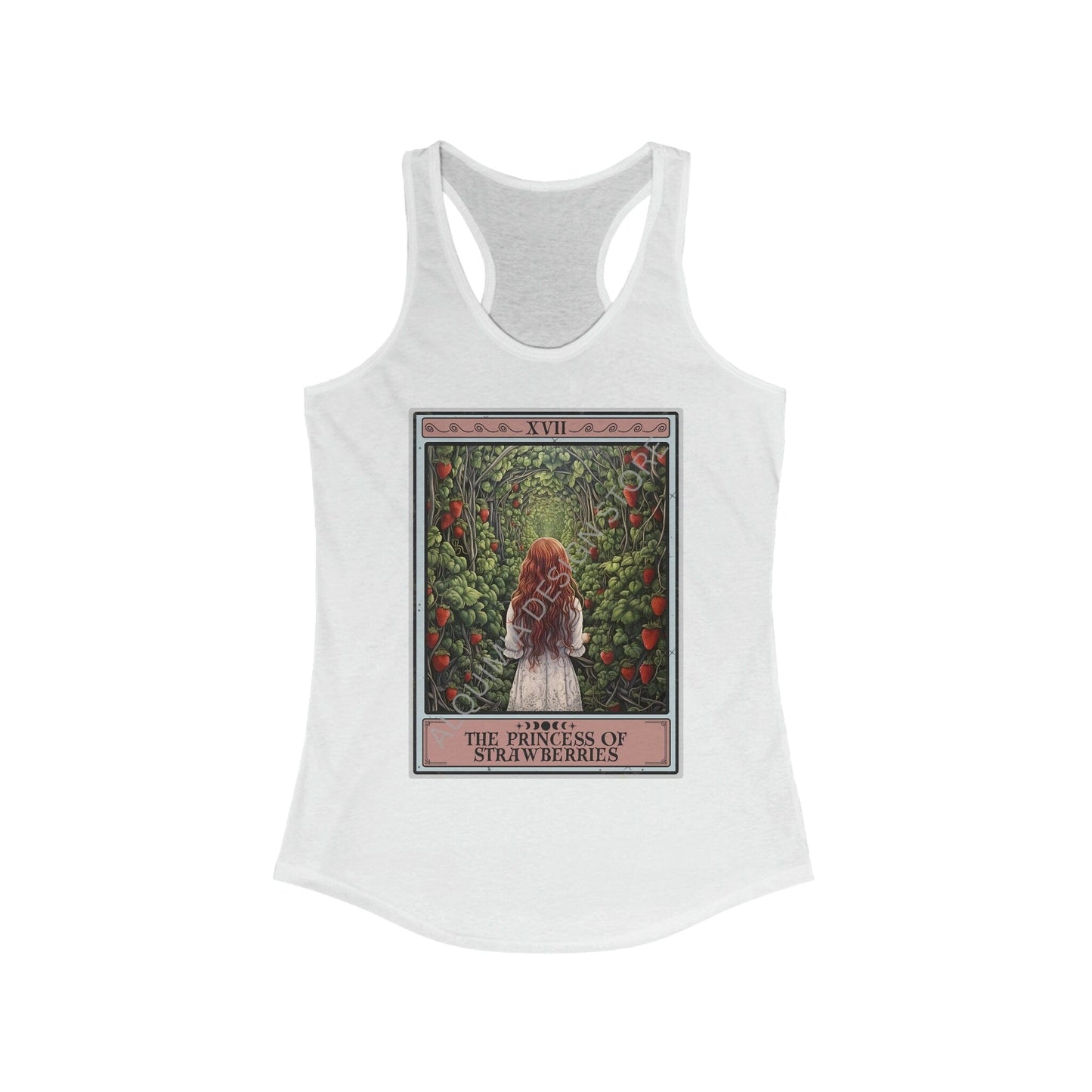 The Princess of Strawberries Tarot Card Tank Top, Strawberry