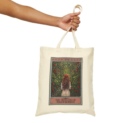 The Princess of Strawberries Tote Bag, 15" x 16"