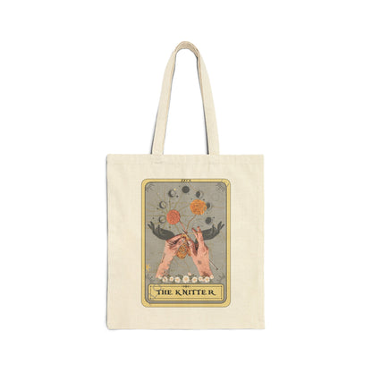 The Knitter Tarot Card Tote Bag, Knitting 15" x 16"