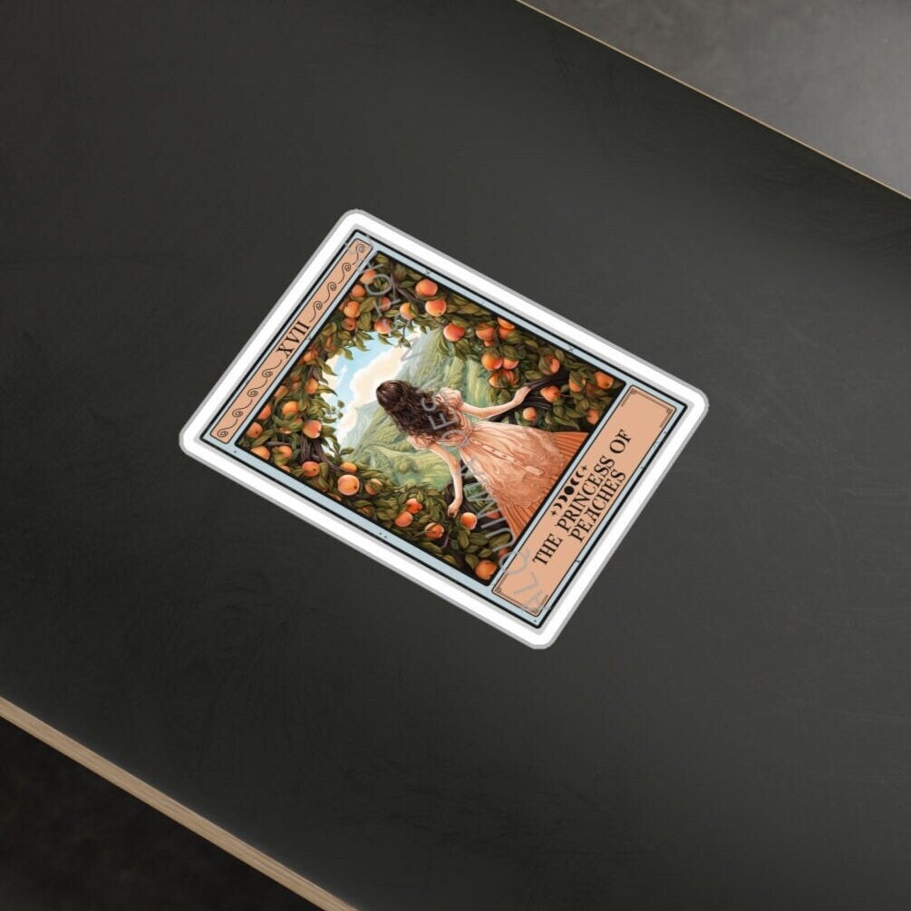 The Princess of Peaches Tarot Card Sticker,  3" x 4"