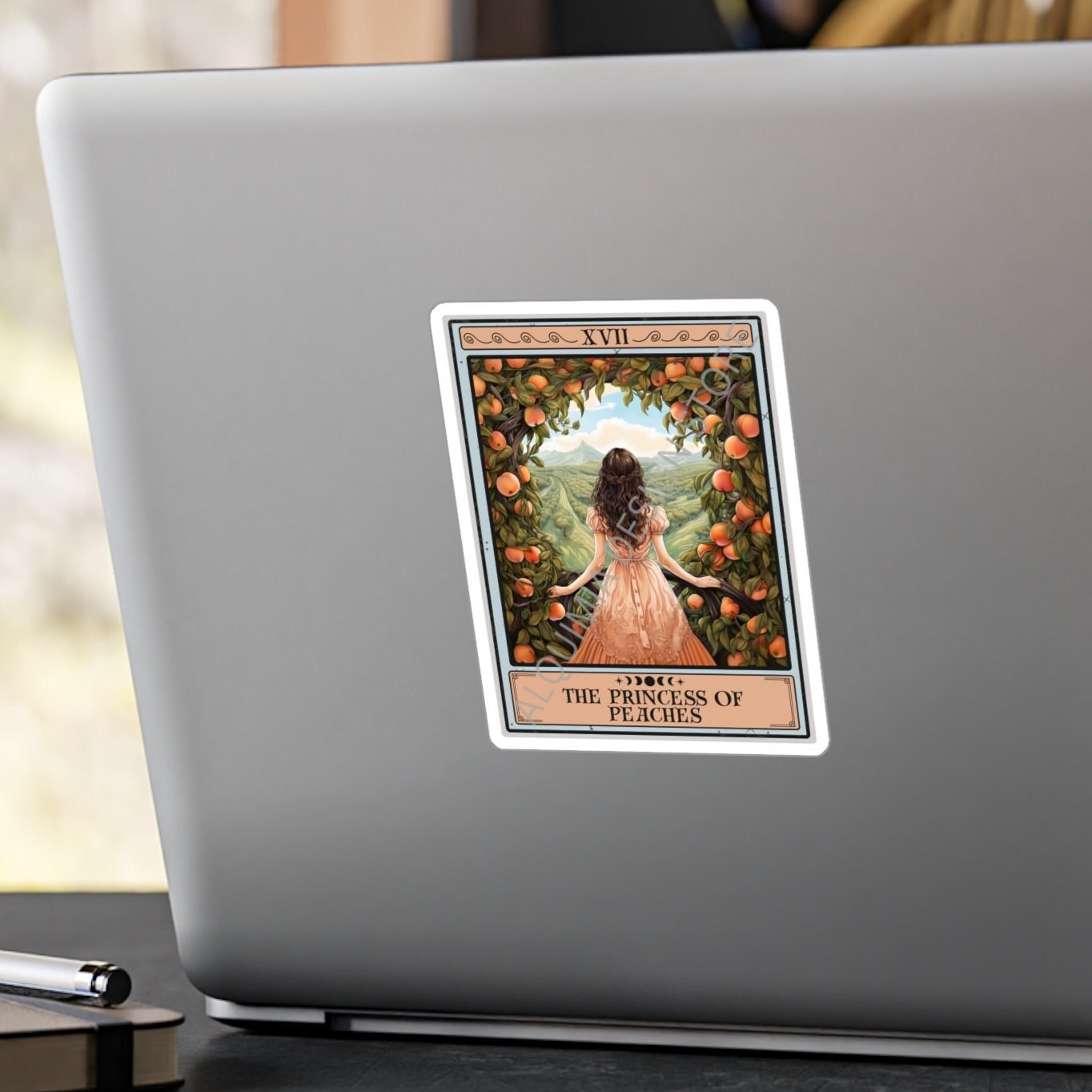 The Princess of Peaches Tarot Card Sticker,  3" x 4"
