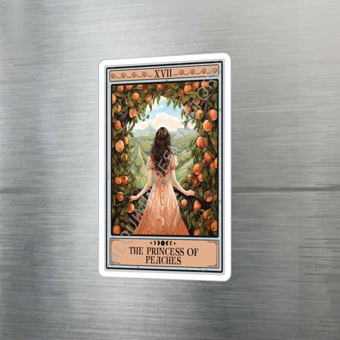 The Princess of Peaches Tarot Card Sticker,  3" x 4"