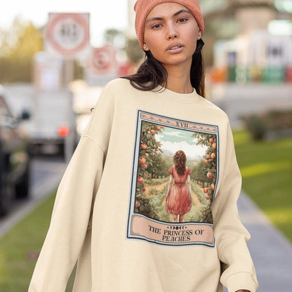 The Princess of Peaches Tarot Card Sweatshirt, Peach Lover