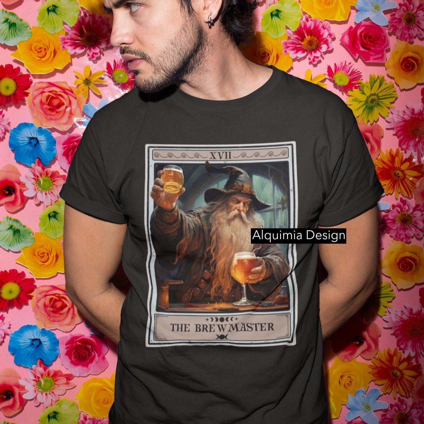 The Brewmaster Wizard Tarot Card Shirt, Beer Home Brewer