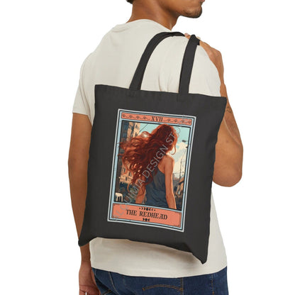 The Redhead Tarot Card Tote Bag, Red Hair 15" x 16"