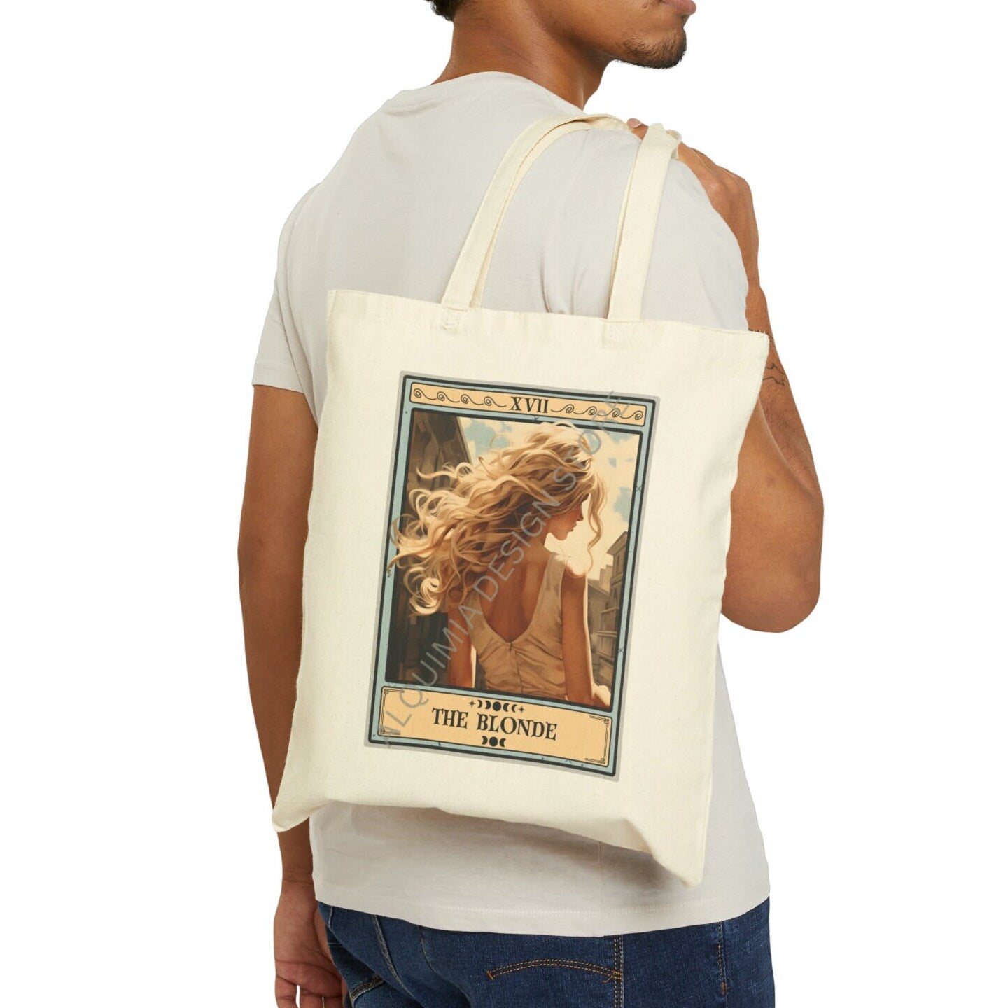 The Blonde Tarot Card Tote Bag, 15" x 16"