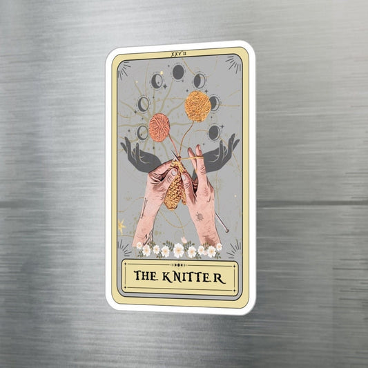 The Knitter Tarot Card Sticker 3" x 4"