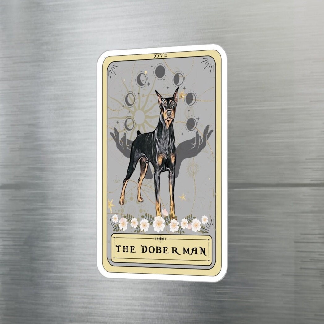 The Doberman Tarot Card Sticker 3" x 4" Dog