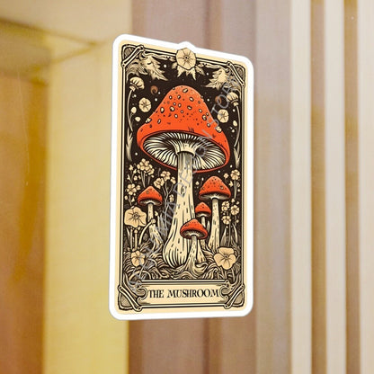 The Mushroom Tarot Card Sticker 3" x 4" Mycology