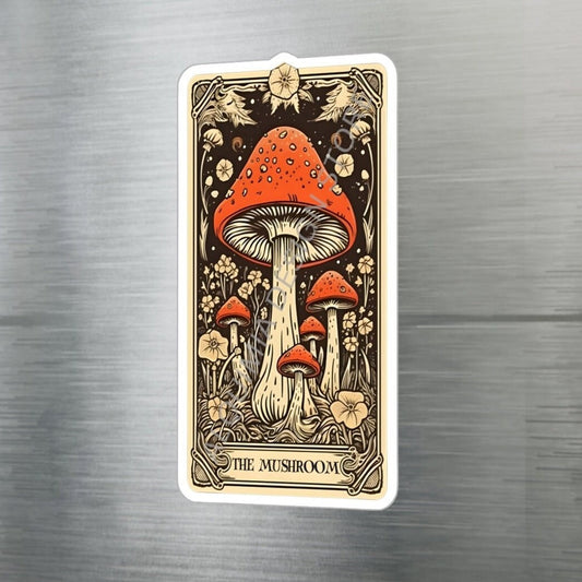 The Mushroom Tarot Card Sticker 3" x 4" Mycology