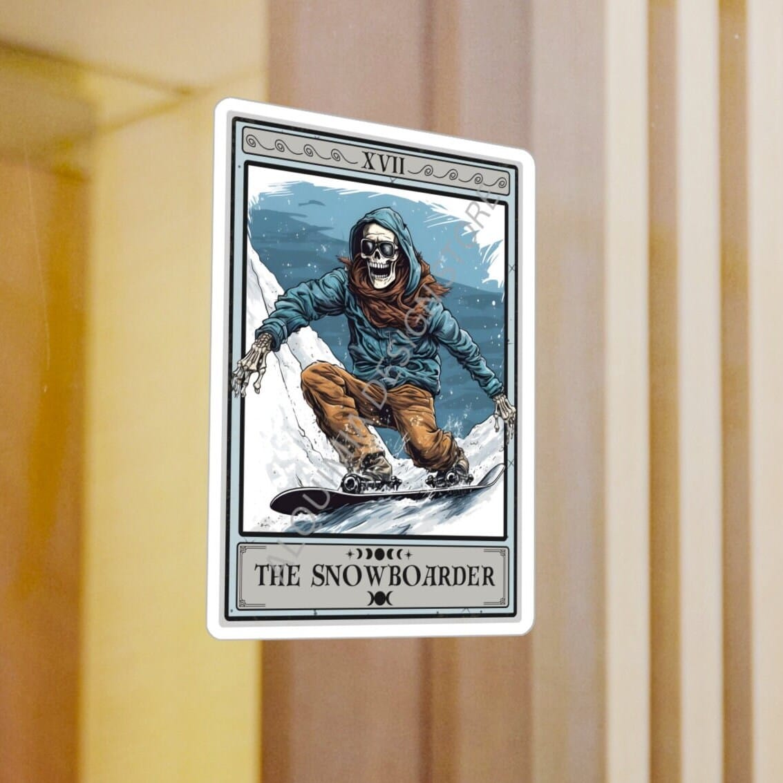 The Snowboarder Tarot Card Sticker 3" x 4"