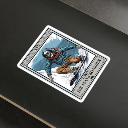 The Snowboarder Tarot Card Sticker 3" x 4"