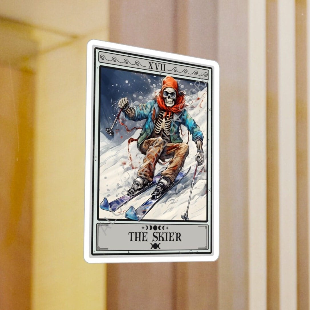 The Skier Tarot Card Sticker 3" x 4"