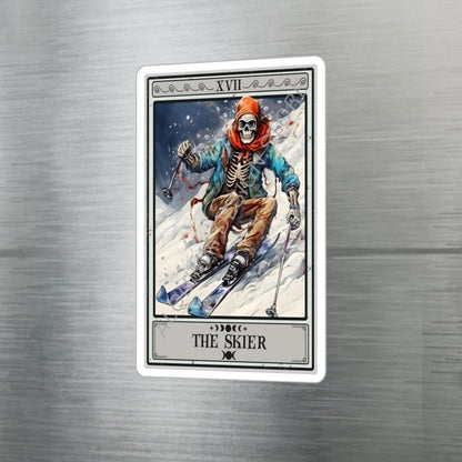 The Skier Tarot Card Sticker 3" x 4"