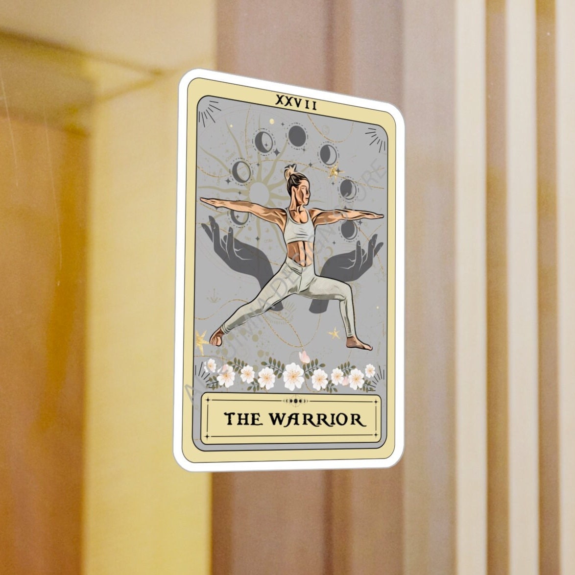 The Warrior Tarot Card Sticker 3" x 4" Yoga Pose