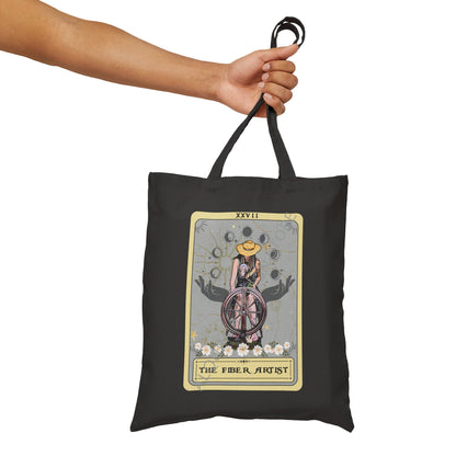 The Fiber Artist Tarot Card Tote Bag Yarn  15" x 16"