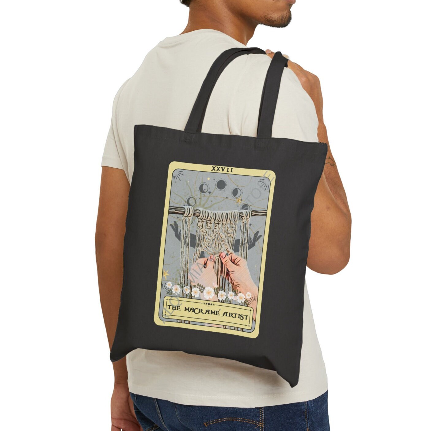 The Macrame Artist Tarot Card Tote 15" x 16"